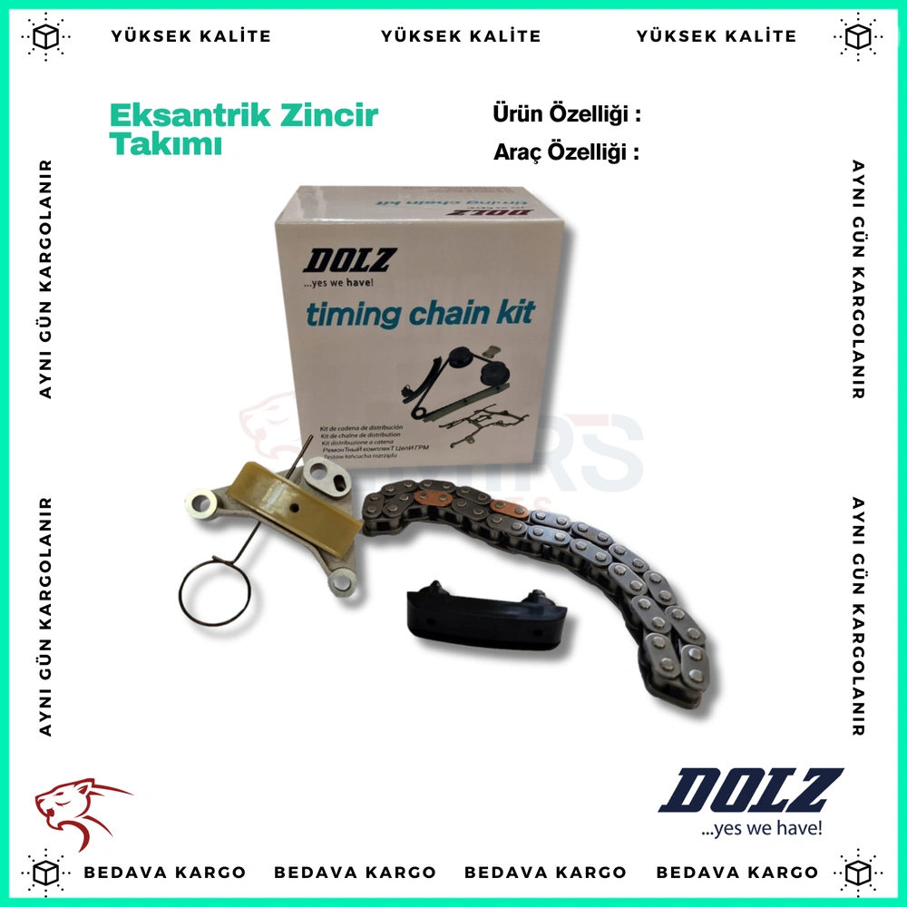 Eksantrik Zincir Takimi Peugeot P206-P207-P307-P407-PARTNER-BERLINGO-C2-C3-C4-1.6 HDI Fiesta-Focus 04>11 C-Max 1.6 TDCI Volvo C30 06 - 0816.F6 - Yedek Parça