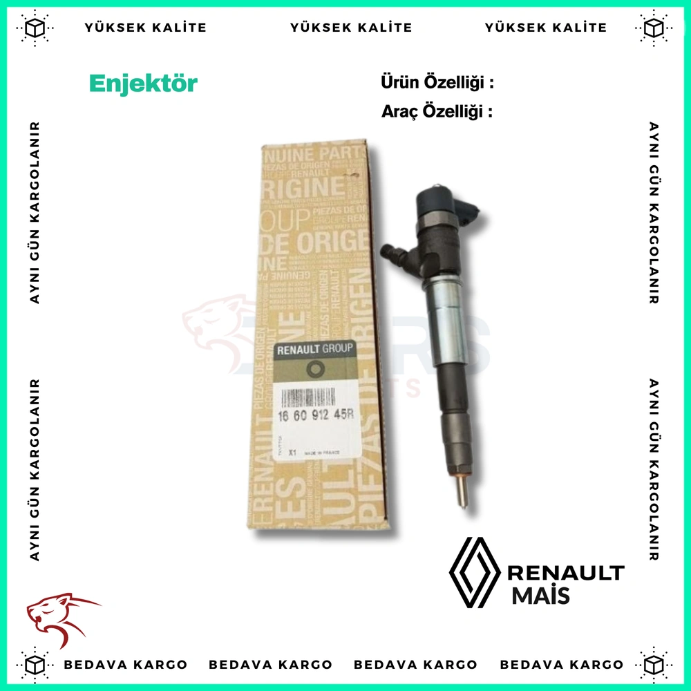 Enjektor Renault Master III 10>MOVANO B 10> 2.3dCi M9T 125-146-150PS Trafic II 06> 2.0dCi M9R - 166095586R - Yedek Parça