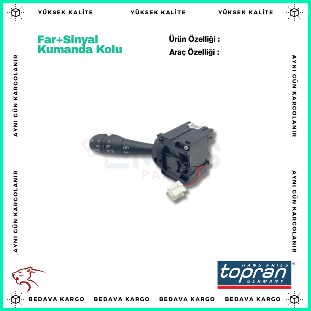 Far+sinyal Kumanda Kolu Renault Clio 4 Dacia Logan Sandero Duster - 255407916R - Yedek Parça