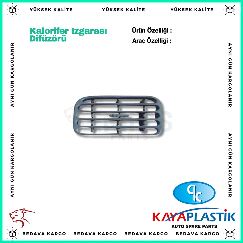 Kalorifer Izgarasi Difuzoru Orta Sol Gri Renault Clio - 7702258375 - Yedek Parça