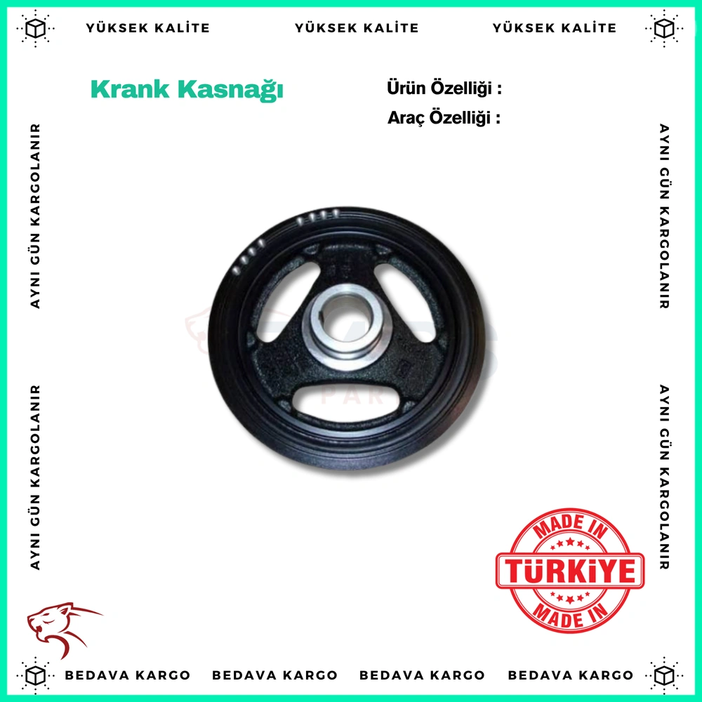 Krank Kasnagi Renault Megane 4 Captur 2 Kadjar Dacia Dokker Duster Lodgy 1.3 TCE - 123037140R - Yedek Parça