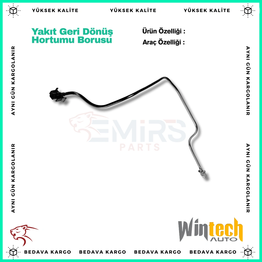 Yakit Geri Donus Hortumu Borusu Dacia Dokker Lodgy Symbol 2 Sandero 21.5 K9K - 175128025R - Yedek Parça