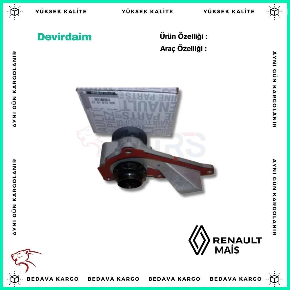 Devirdaim Ince Mil Renault Megane 4 Kadjar Talisman 1.3 TCE Clio 4 1.0 TCE Dacia Duster H5f - 210109334R - Yedek Parça