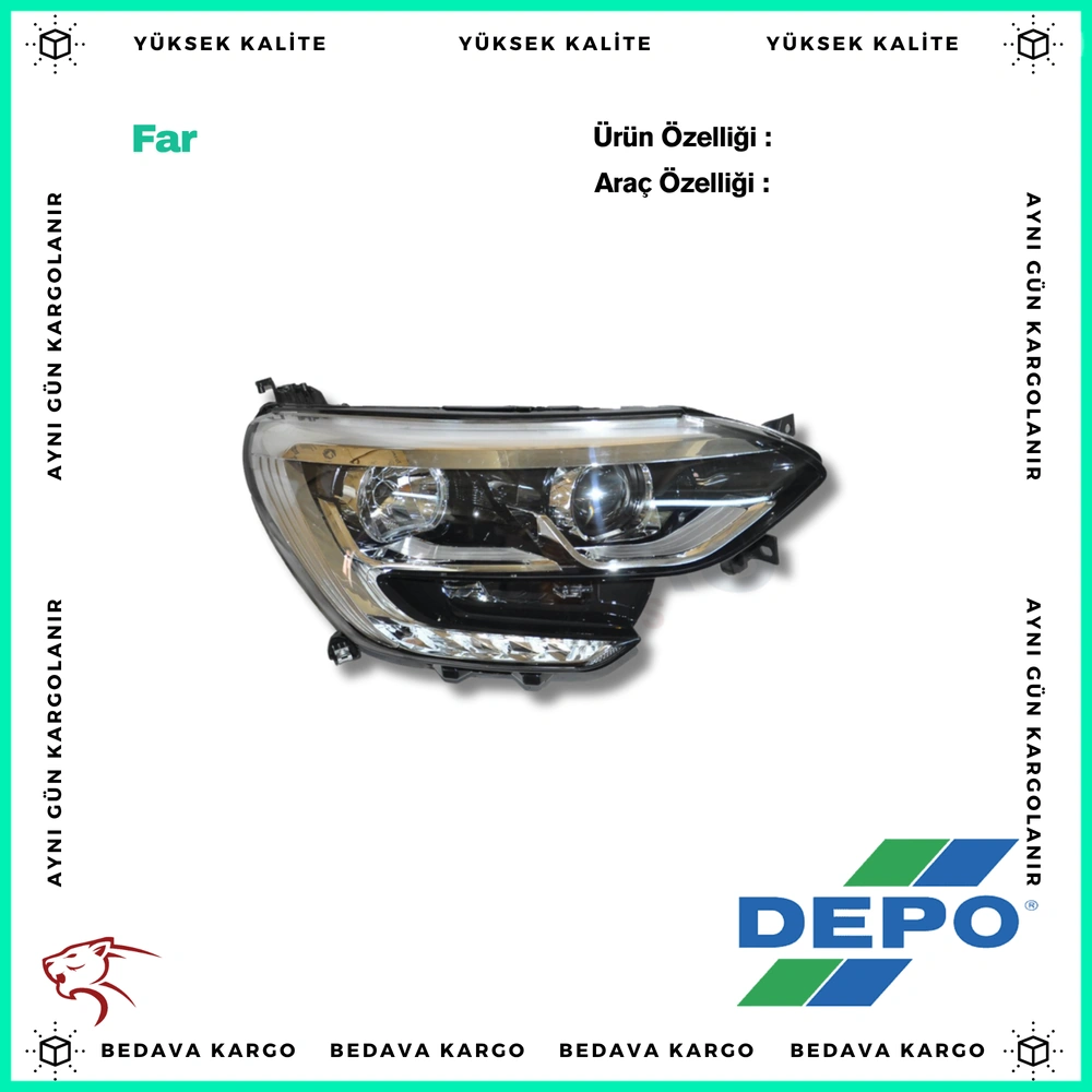Far Sag Renault Megane 4 - 260106827R - Yedek Parça