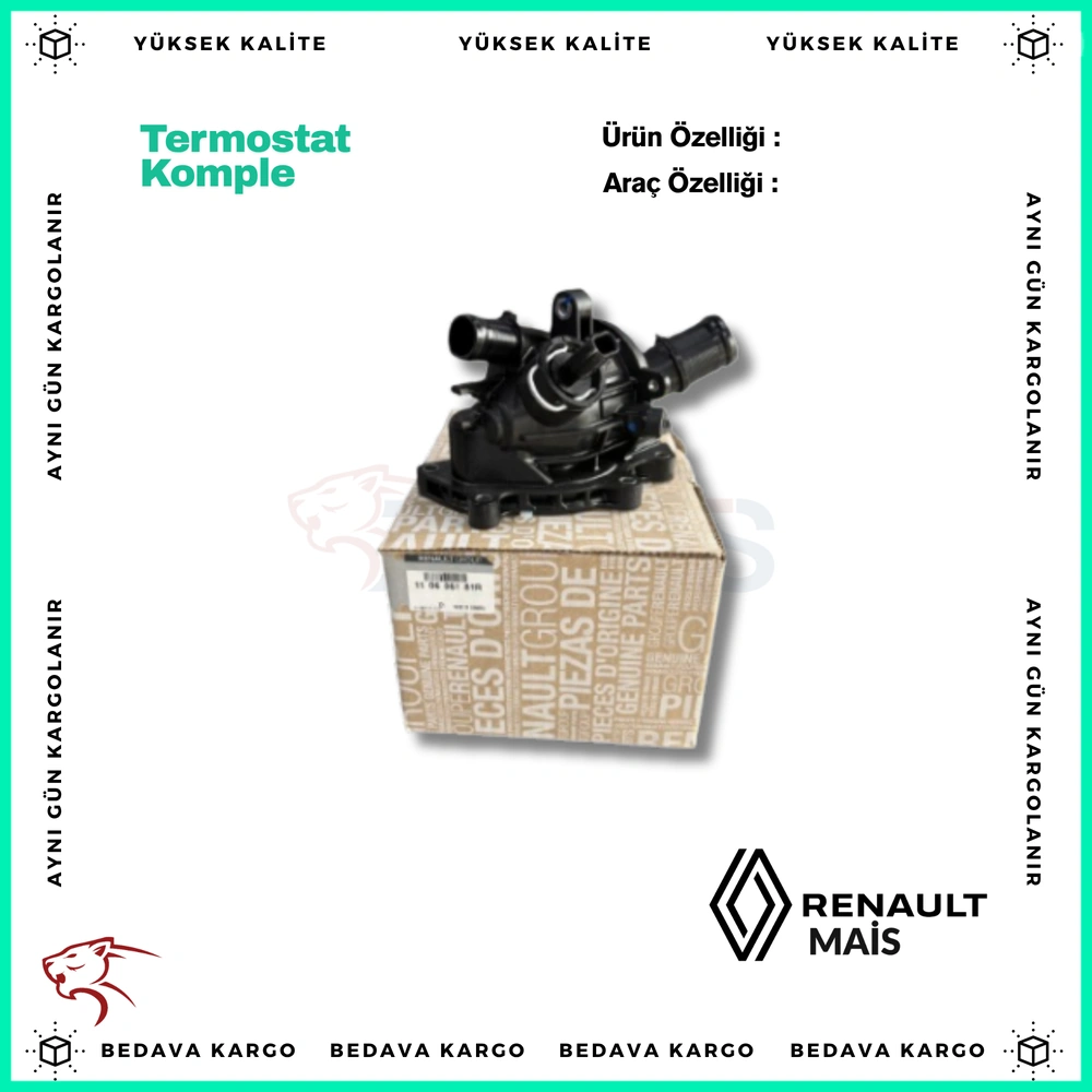 Termostat Komple Dacia Duster Renault Megane 4 Kadjar 1.3 TCE H5h - 110609301R - Yedek Parça