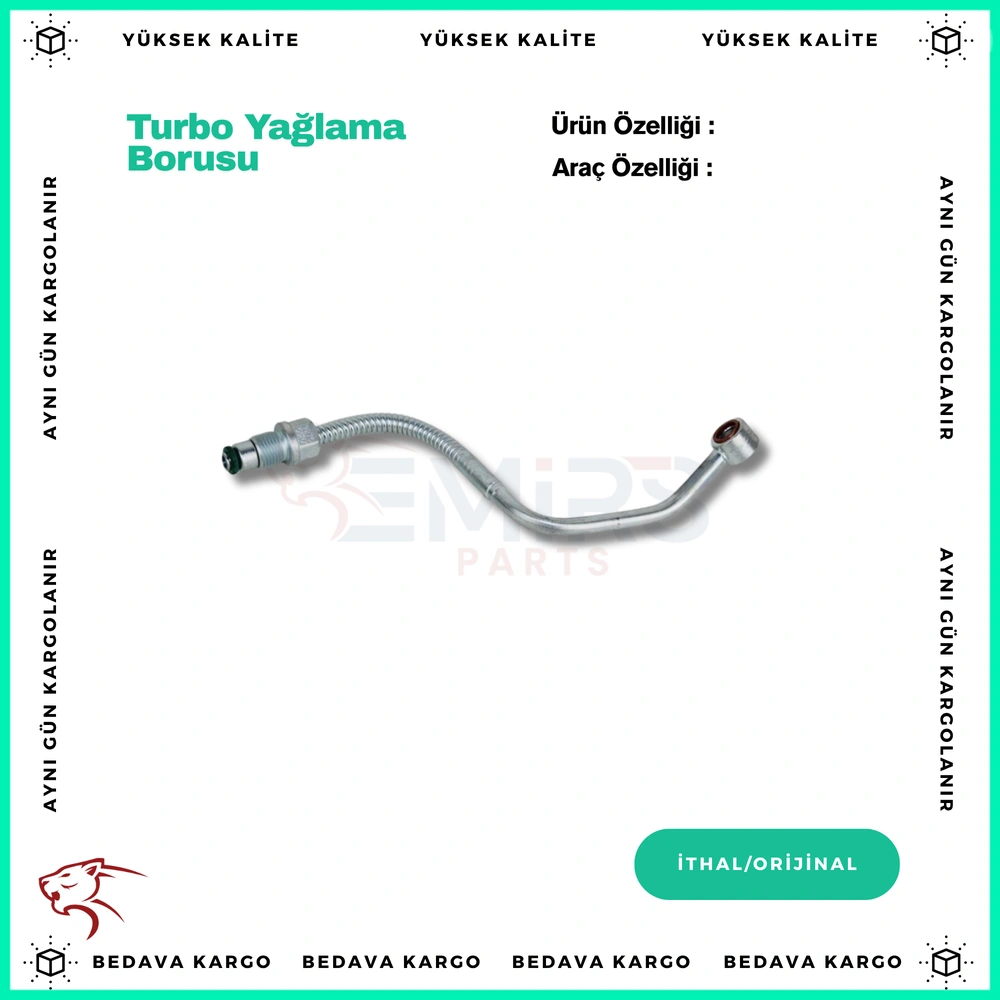 Turbo Yaglama Borusu Rekoru Renault Clio Symbol Megane 3 Fluence Daica Sandero 1.5 DCI - 151927553R - Yedek Parça