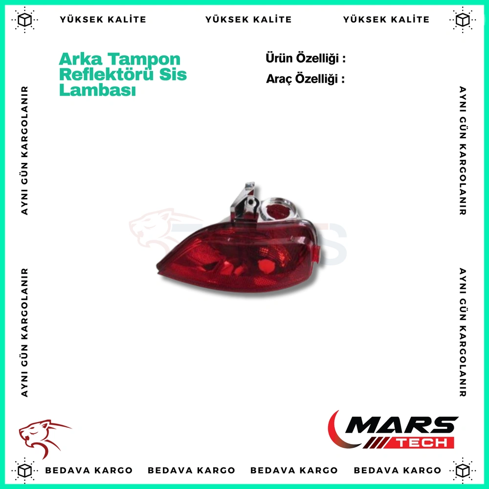 Arka Tampon Reflektoru Sis Lambasi Sag Dacia Sandero 2008- - 265854470R - Yedek Parça