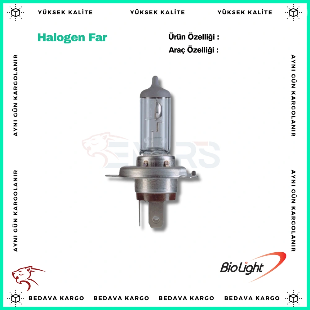 Halogen FAR Ampulu H4 12V 60 55W.P43t - 16090027 - Yedek Parça