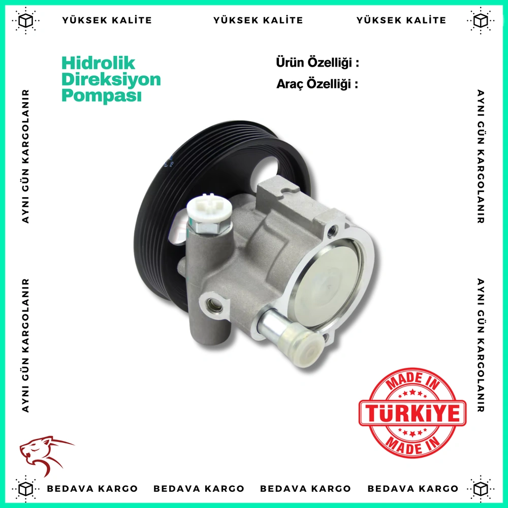 Hidrolik Direksiyon Pompasi 80 Bar Renault Clio 2 Laguna 2 1.4i 1.6i 2.0 16v 98-05 Kangoo 1.4i 98-08 Megane 1 1.4i 1.6i 16v 96-03 Dacia Logan 1.5 DCI 04-12 - 6001547641 - Yedek Parça