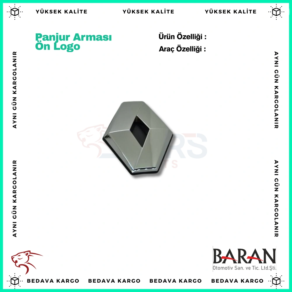 Panjur Armasi On Logosu Renault Fluence - 8200052586 - Yedek Parça