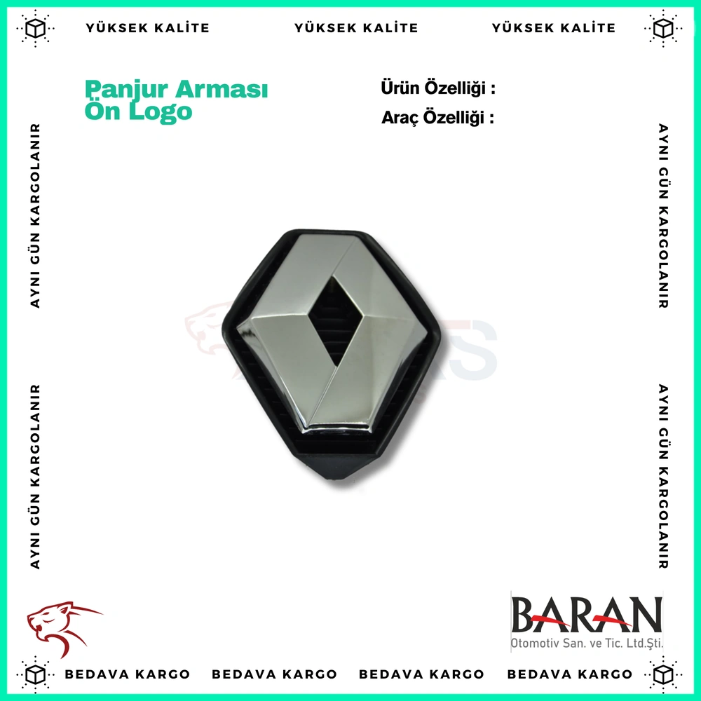 Panjur Armasi On Logosu Renault Trafic - 8200052586 - Yedek Parça