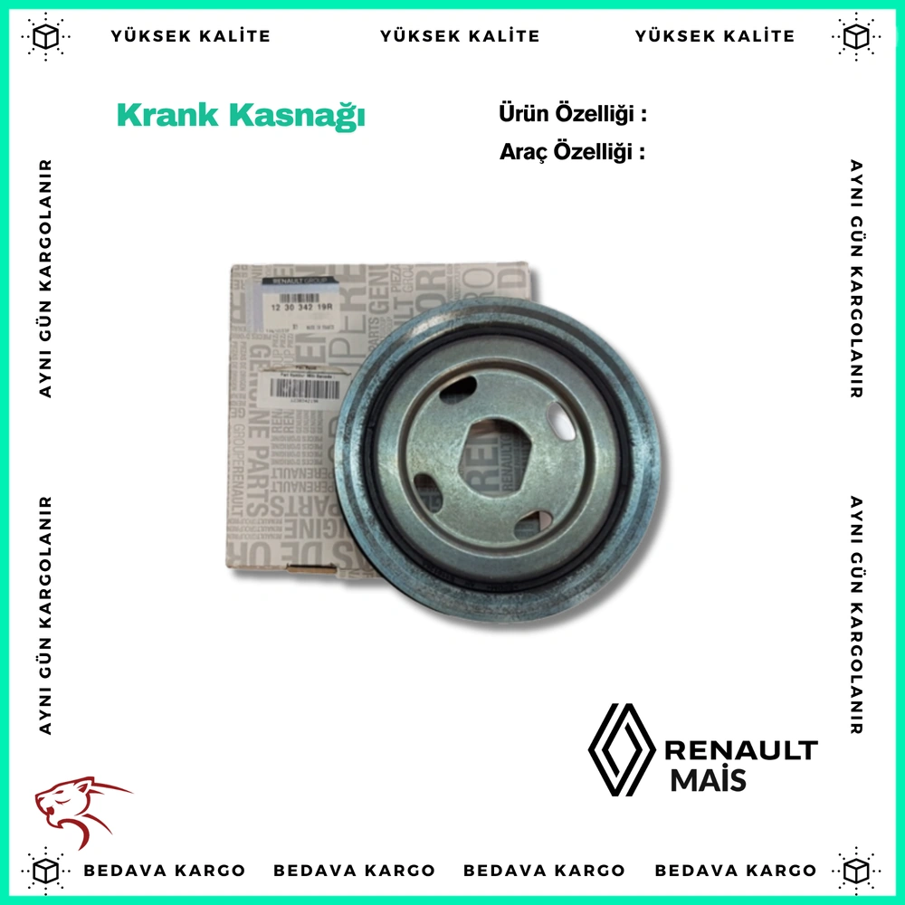 Krank Kasnagi Renault Kadjar 15>TALISMAN 15>MEGANE IV 15>SCENIC IV 15> Trafic III 15> 1.6dCi R9M - 123034219R - Yedek Parça