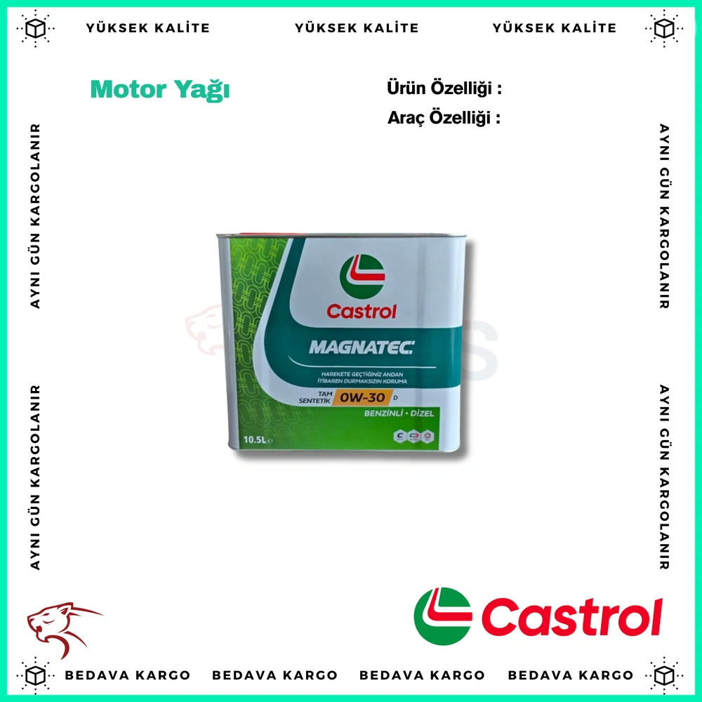 Motor Yagi 10.5lt 0w30 Castrol - 0W30 - Yedek Parça
