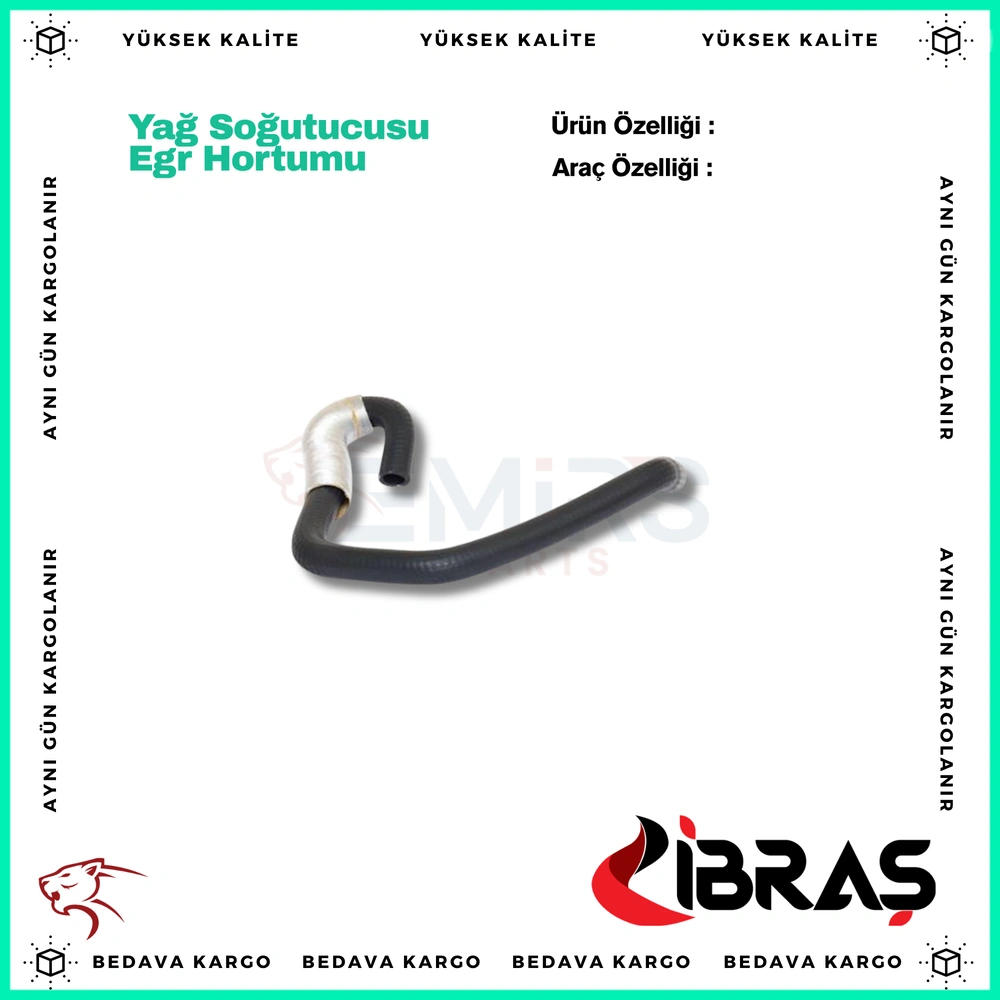 Yag Sogutucusu EGR Hortumu Ford Connect 1.8 TDCI 02-07 - 2T149K476BD - Yedek Parça