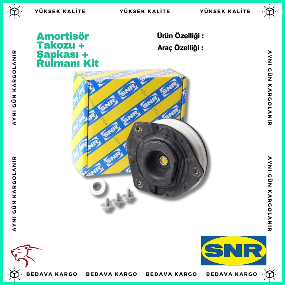 Amortisor Takozu + Sapkasi + Rulmani Kit On Renault Kangoo 3 08- - A4153230020 - Yedek Parça