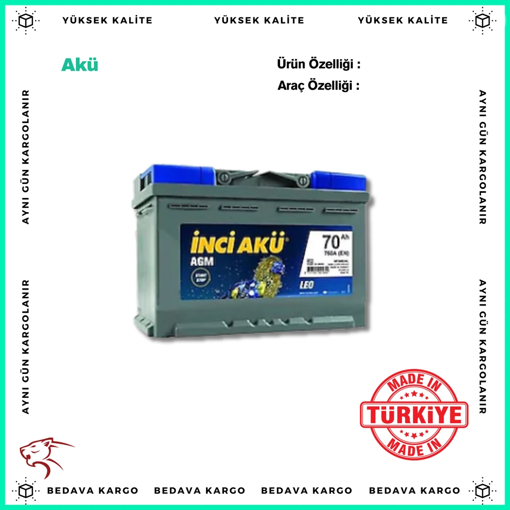 Aku 12v 70ah Efb - 70AH - Yedek Parça