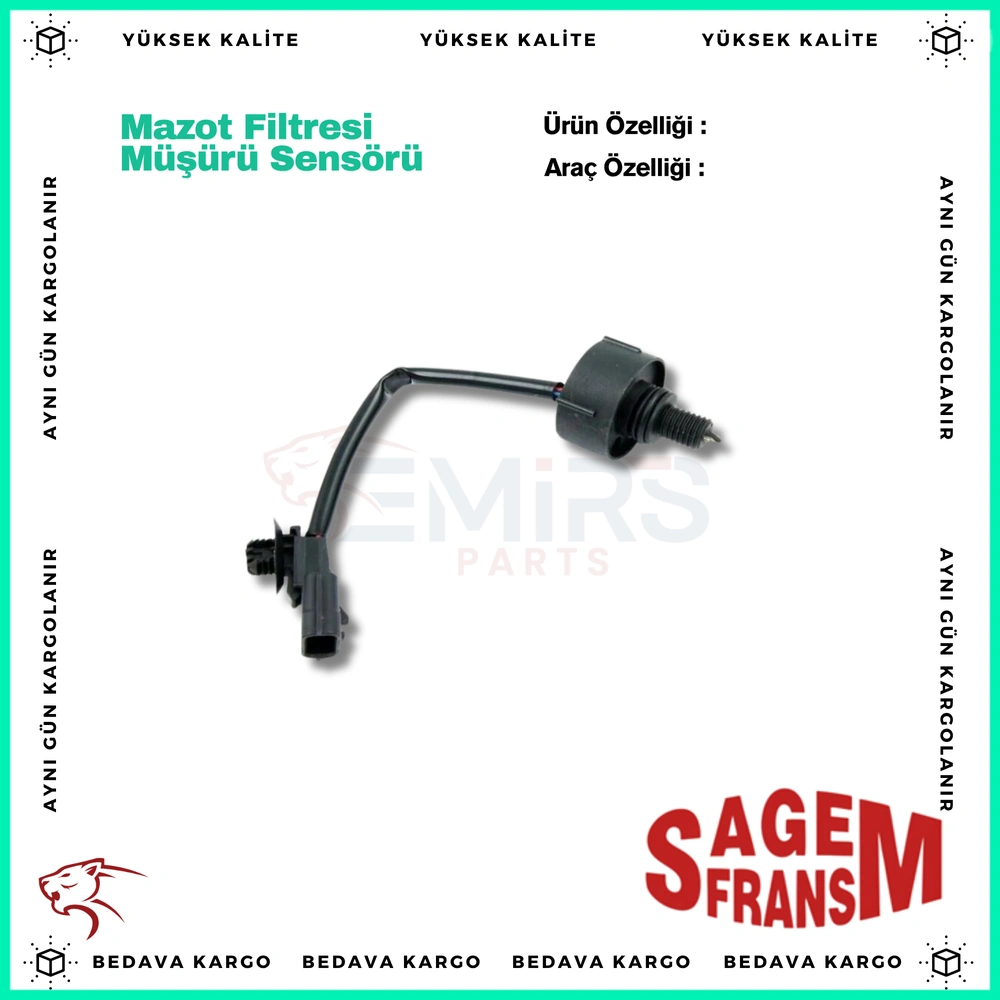 Mazot Filtresi Musuru Sensoru Renault Fluence Clio Megane 3 1.5 DCI K9K - 7701070650 - Yedek Parça