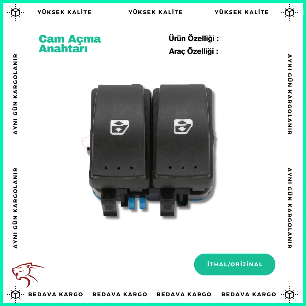 Cam Acma Anahtari Renault Megane 2 Clio 3 Laguna 2 Espace 4 02- - 8200442266 - Yedek Parça