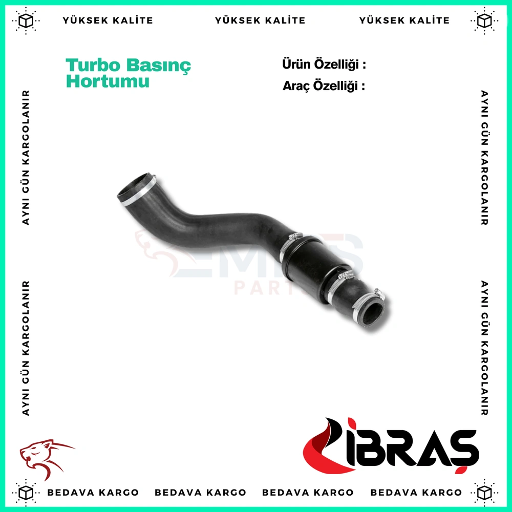 Turbo Basinc Hortumu Ford Transit V347 11>14 V363 14>17 2.2TDCI 125PS 155PS - CC116C646DJ - Yedek Parça