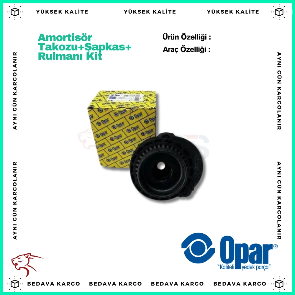 Amortisor Takozu + Sapkasi + Rulmani Kit Sag On Fiat Doblo 3 Opel Combo D 07- - 51963858 - Yedek Parça