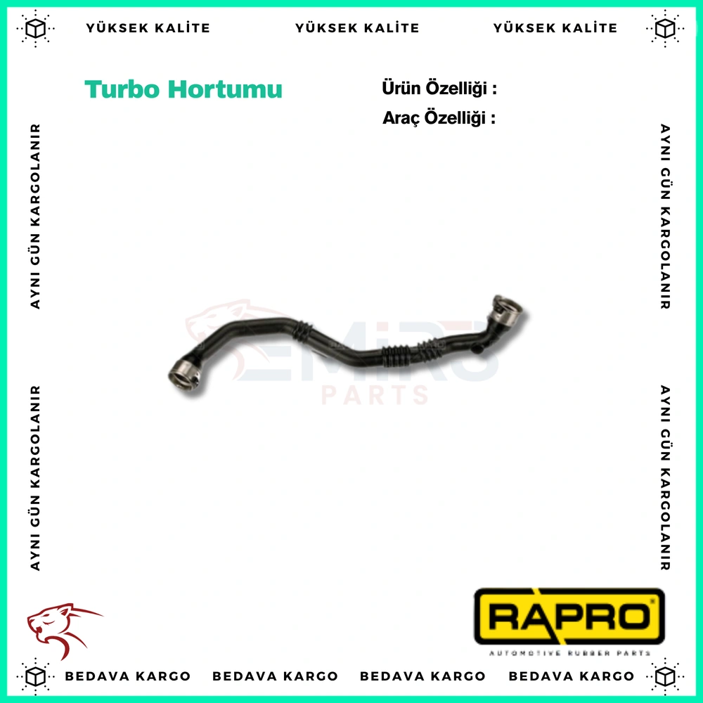 Turbo Hortumu Dacia Sandero 2 Duster Logan 2 1.5 DCI Lodgy Dokker Renault Clio 4 Captur 1.5 DCI - 144609116R - Yedek Parça