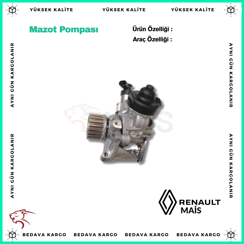 Mazot Pompasi Komple Renault Clio 4-IV Captur 1-I 1.5 DCI K9K - 167007358R - Yedek Parça