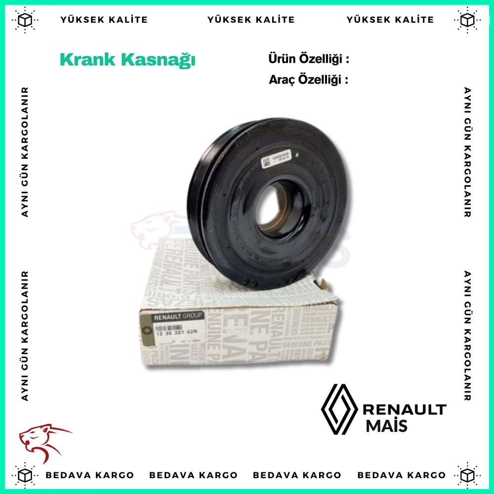 Krank Kasnagi Renault Trafic Ii 06> Laguna Iii 07>15 Koleos 08> Opel Vivaro 06> Nissan X-Trail Ii 09>13 Qashqai 07> 2.0 Dc - 8200767762 - Yedek Parça
