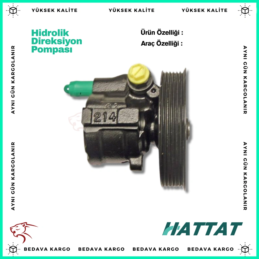 Hidrolik Direksiyon Pompasi 80 Bar Renault Clio 2 Laguna 2 1.4i 1.6i 2.0 16v 98-05 Kangoo 1.4i 98-08 Megane 1 1.4i 1.6i 16v 96-03 Dacia Logan 1.5 DCI 04-12 - 6001547641 - Yedek Parça